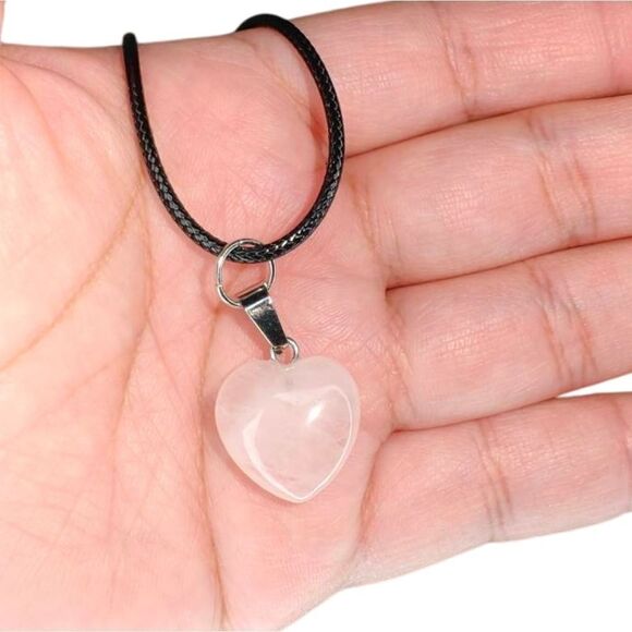 Pink Crystal Heart Short Necklace - Picture 1 of 2